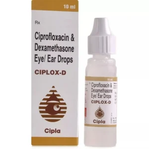 Ciprofloxacin 0.3% + Dexamethasone 0.1% (Ciplox-D) Eye/Ear Drops